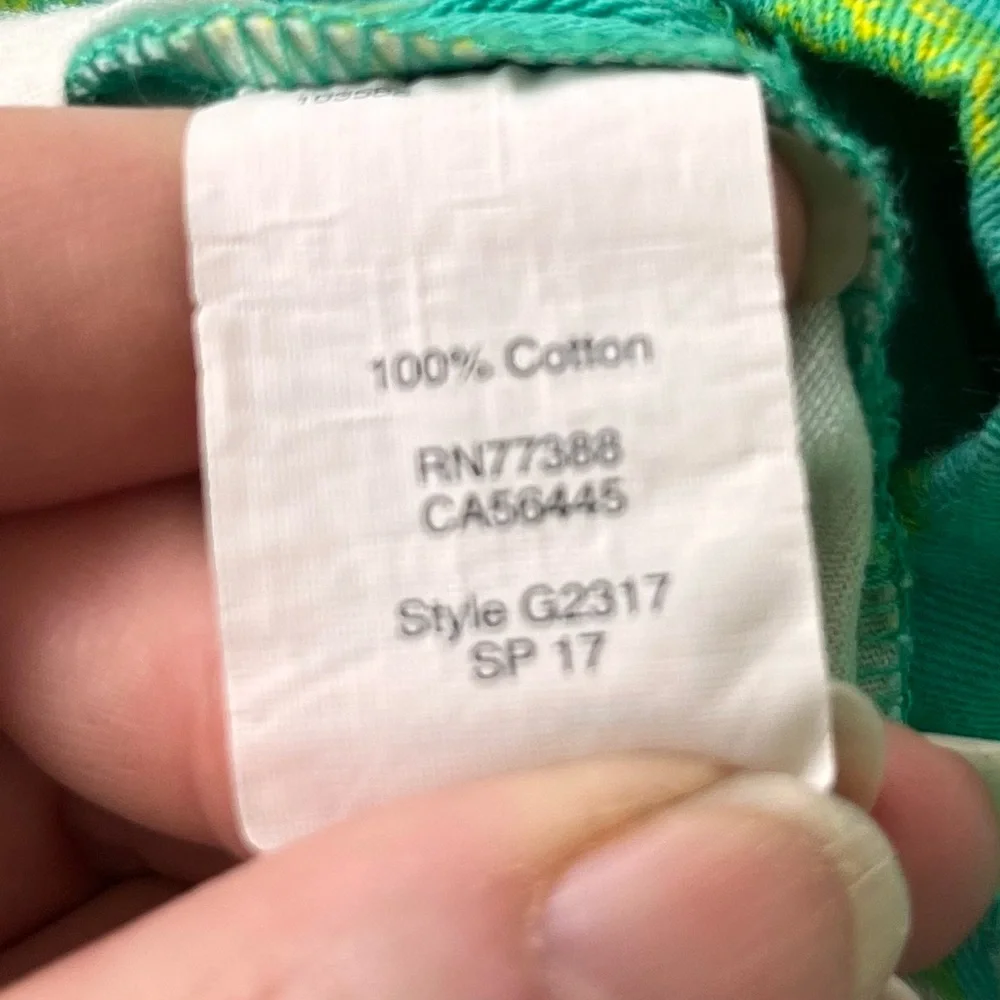 J. Crew Chino Shorts‎ XS 2 Micro Pineapple Green Vacation Resort Beach Tropical